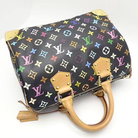 Louis Vuitton Multicolor Speedy 30 Noir Shoulder Bag Black - Picture 2 of 7